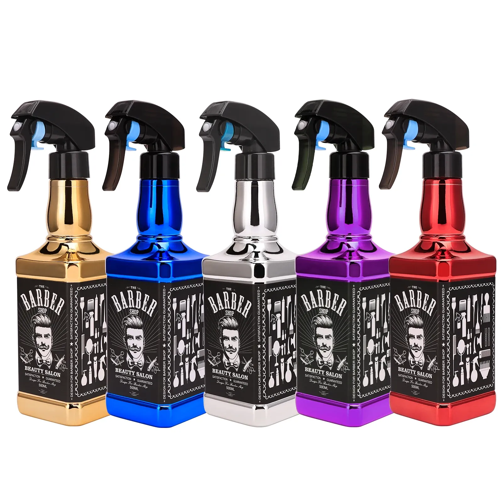 Vaporisateur d'eau rétro en forme de tête de whisky pour la coiffure - Image 1