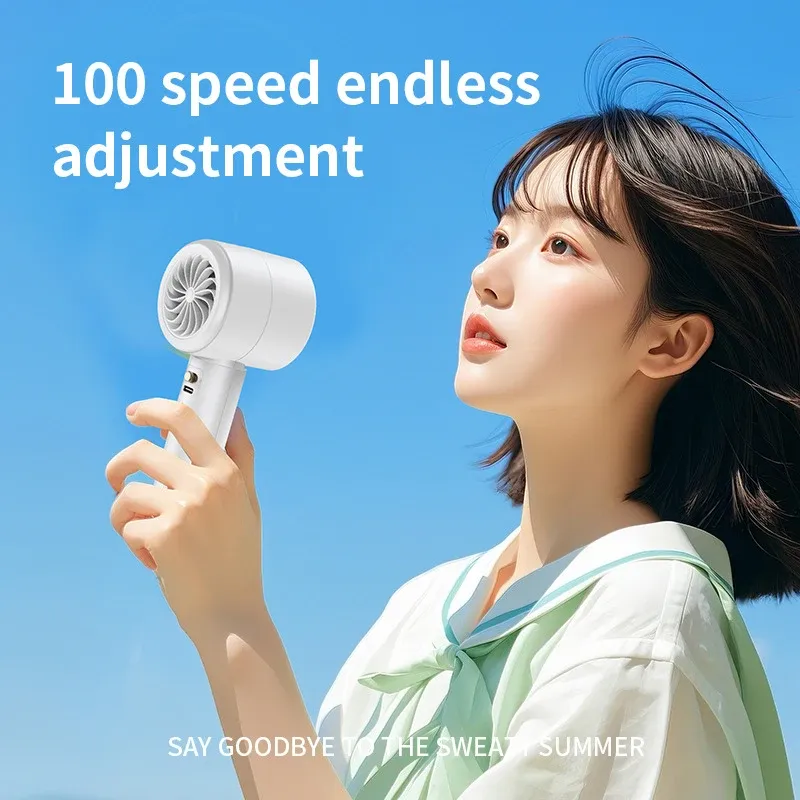 Mini ventilateur portatif rechargeable USB à charge rapide, silencieux et haute vitesse, idéal pour les voyages et le plein air 4