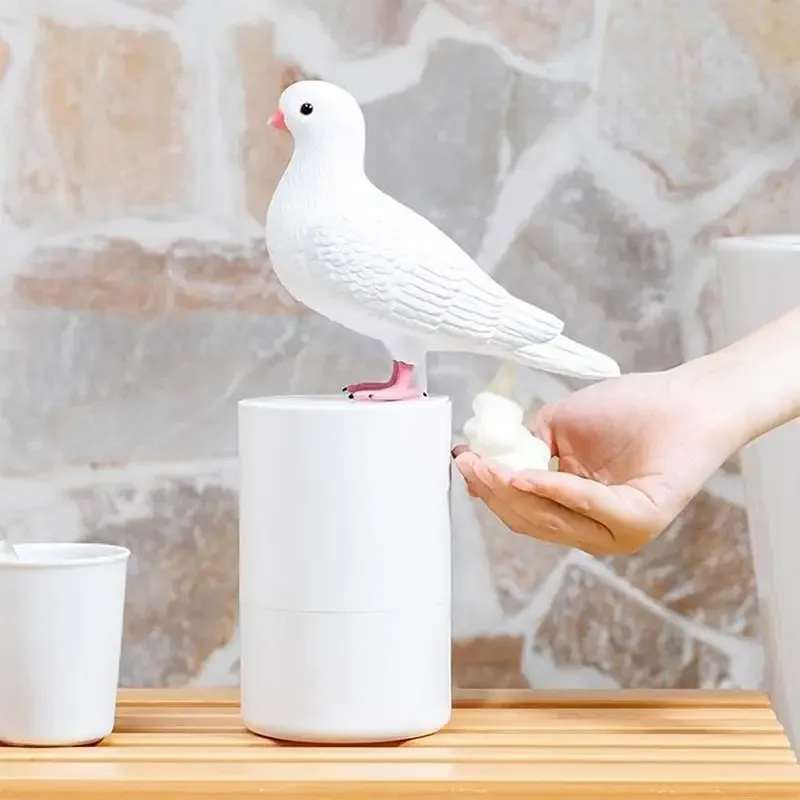 Distributeur automatique de savon en mousse sans contact, design pigeon