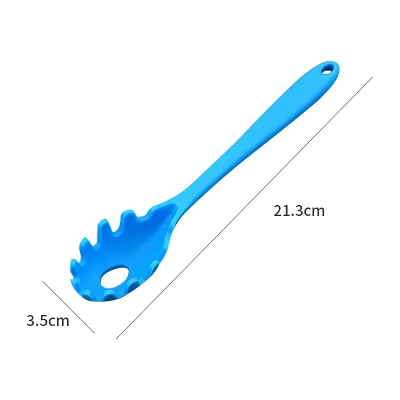 Passoire à pâtes et nouilles en silicone, cuillère à spaghetti à long manche, cuillère à nouilles, cuillère à fentes, passoire de vidange en nylon, gadget de cuisine 6