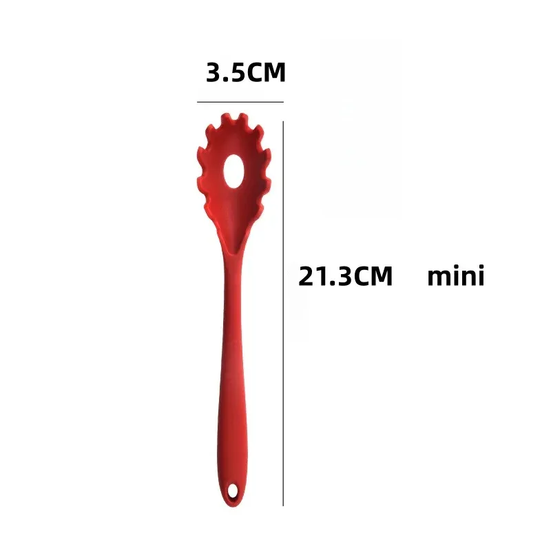 Passoire à pâtes et nouilles en silicone, cuillère à spaghetti à long manche, cuillère à nouilles, cuillère à fentes, passoire de vidange en nylon, gadget de cuisine 12