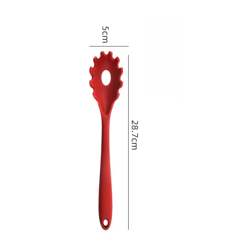 Passoire à pâtes et nouilles en silicone, cuillère à spaghetti à long manche, cuillère à nouilles, cuillère à fentes, passoire de vidange en nylon, gadget de cuisine 7