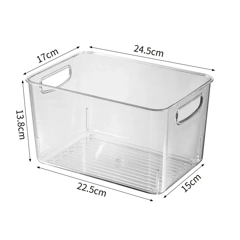 Bac de rangement transparent pour réfrigérateur, boîte pour légumes et fruits, contenant transparent pour cuisine, conservation des aliments et boissons 15