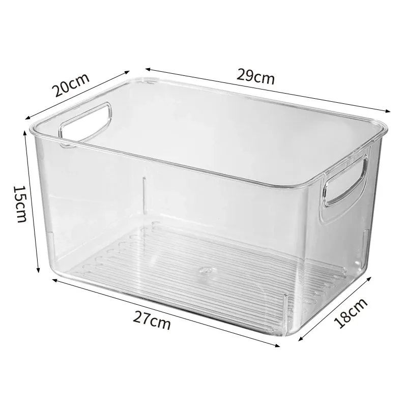 Bac de rangement transparent pour réfrigérateur, boîte pour légumes et fruits, contenant transparent pour cuisine, conservation des aliments et boissons 14