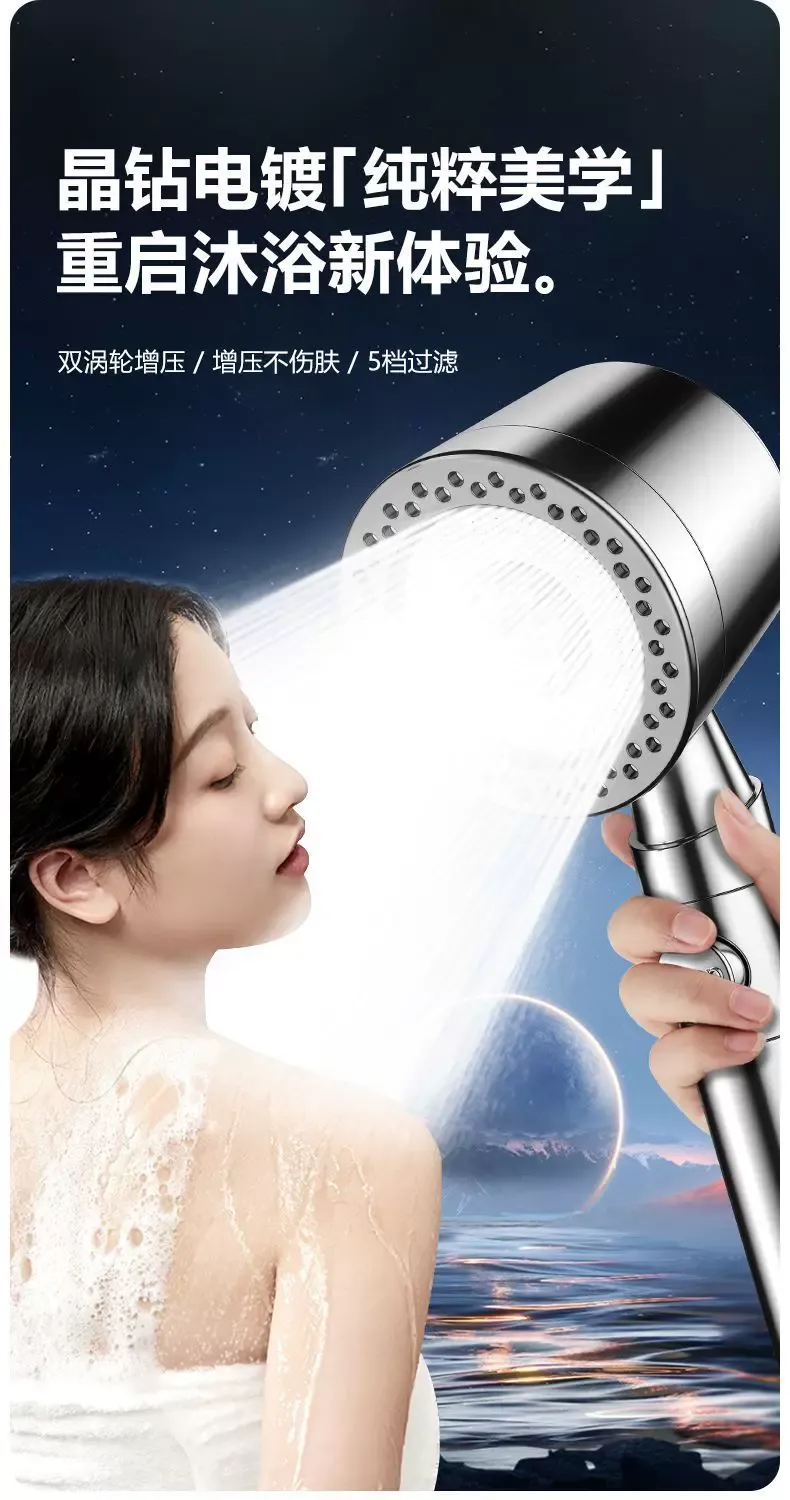 Détail des jets de la pomme de douche