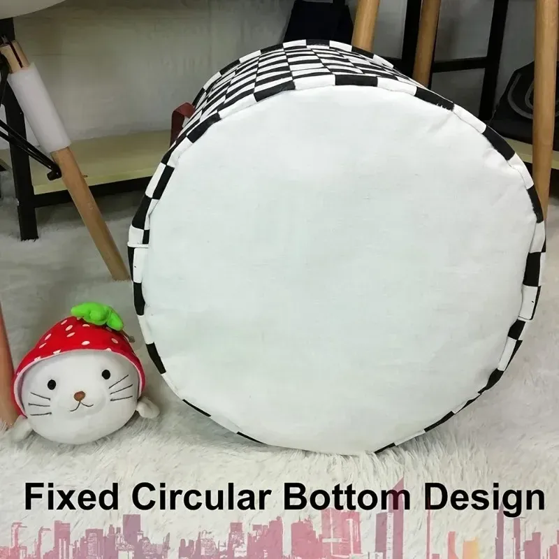 Panier à linge pliable à carreaux noir et blanc pour jouets et vêtements 3