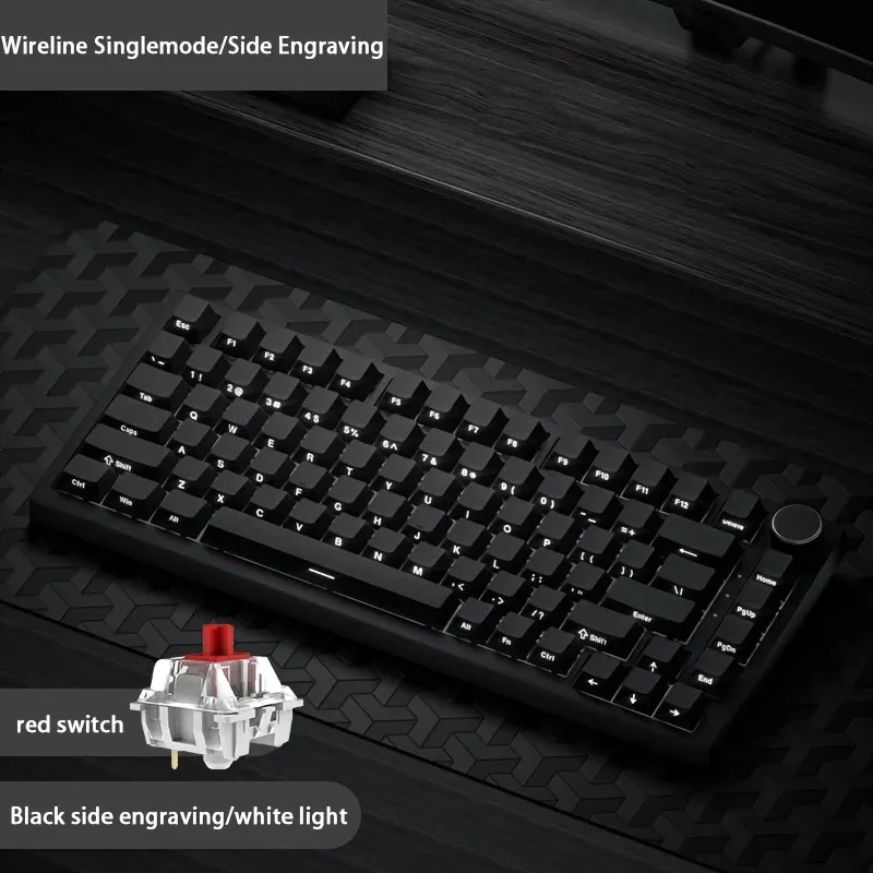 AJAZZ AK820 Clavier mécanique filaire avec molette de volume, touches remplaçables à chaud pour bureau et maison 12