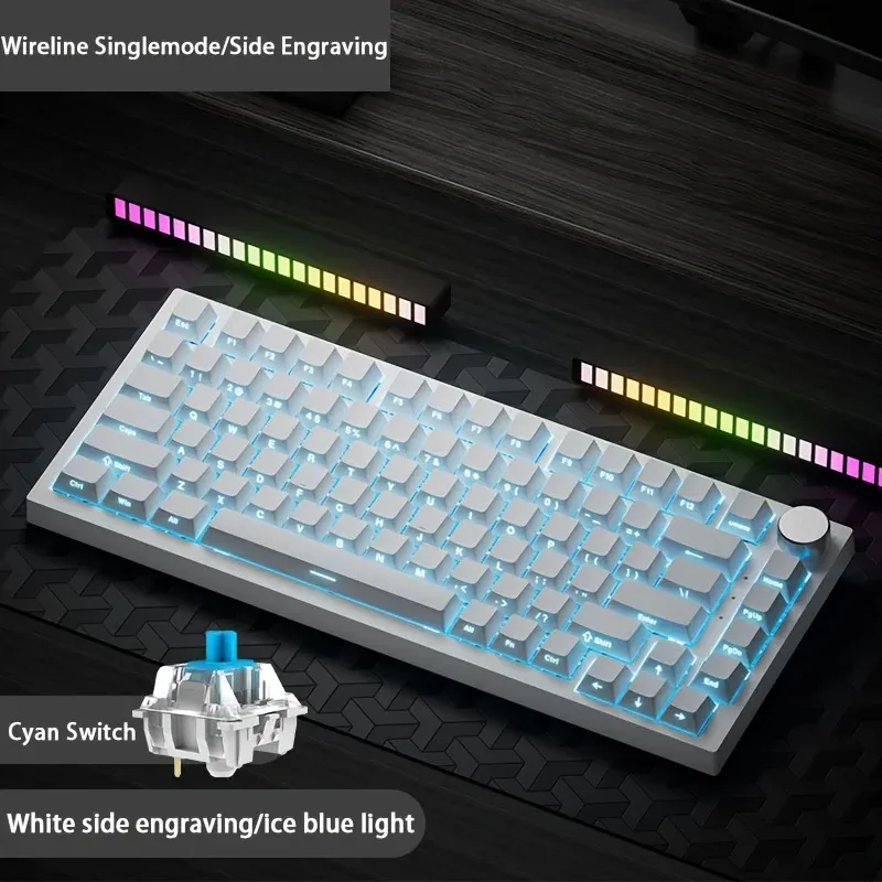 AJAZZ AK820 Clavier mécanique filaire avec molette de volume, touches remplaçables à chaud pour bureau et maison 9