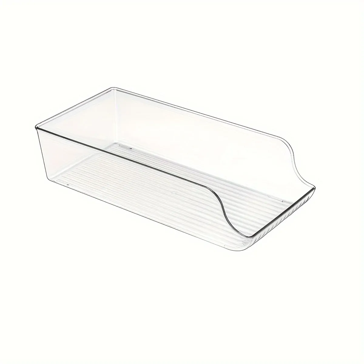 Organisateur de distributeur de boissons pour réfrigérateur, grand format et compact, en plastique transparent, support à canettes de soda, bac de rangement, lot de 1/2 8