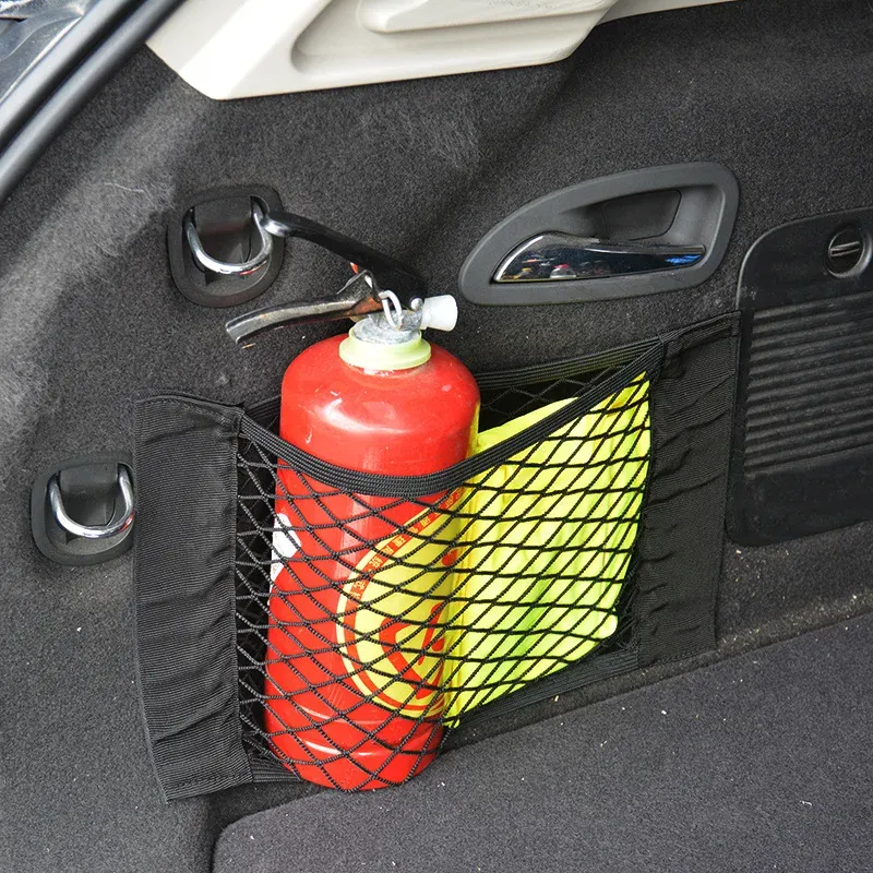 Filet de rangement adhésif pour siège arrière de voiture, poche en maille, sac portable universel 2