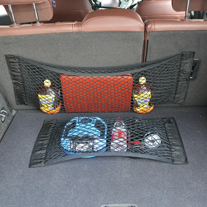 Filet de rangement adhésif pour siège arrière de voiture, poche en maille, sac portable universel 1