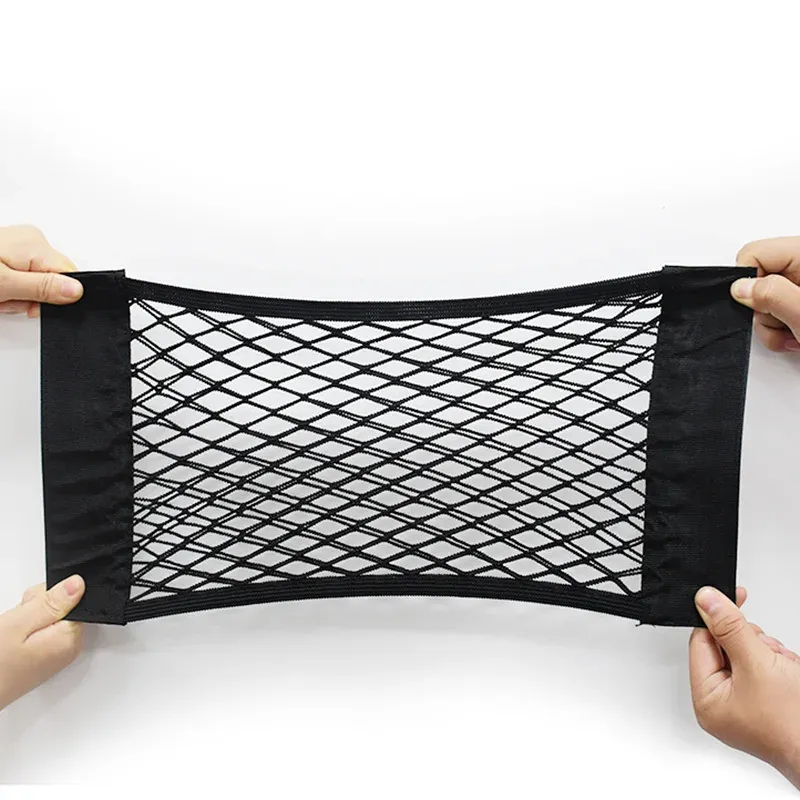 Filet de rangement adhésif pour siège arrière de voiture, poche en maille, sac portable universel 3