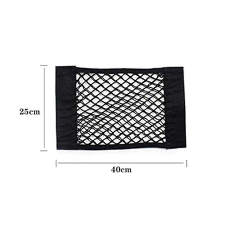 Filet de rangement adhésif pour siège arrière de voiture, poche en maille, sac portable universel 8