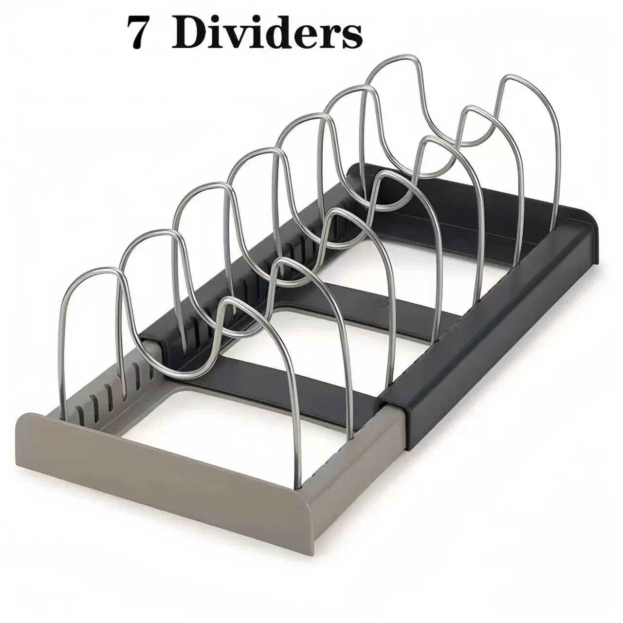 Organisateur extensible en acier inoxydable pour armoire de cuisine, rangement pour casseroles, planches à découper et ustensiles 7