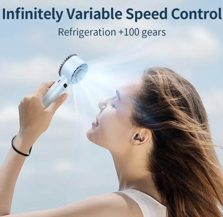 Détail du ventilateur portatif avec écran LED