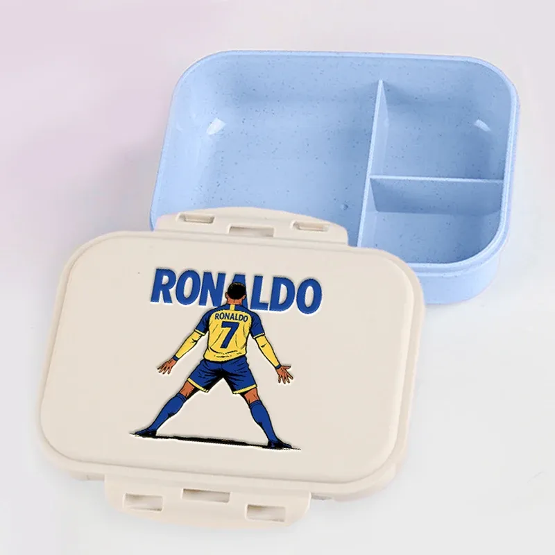 Boîte à lunch CR7 pour étudiants, boîte à bento Cristiano Ronaldo pour garçons et filles, pour la maison, le bureau et les pique-niques en plein air, cadeau pour enfants 4