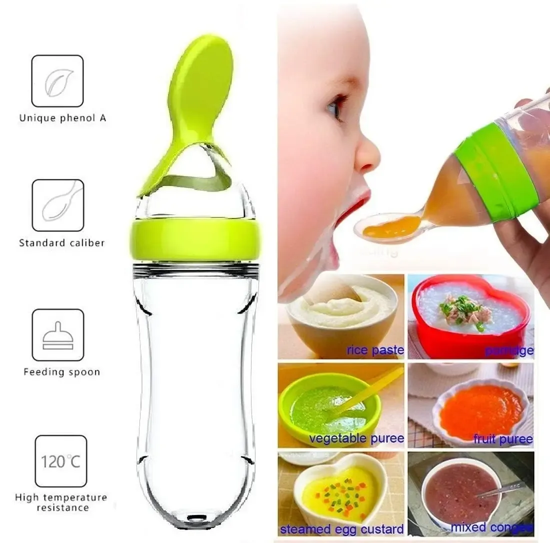 BiSantos tétine-presse en silicone pour nouveau-né, sucette d'entraînement pour bébé, cuillère doseuse pour céréales de riz pour bébé, mangeoire pour compléments alimentaires 4