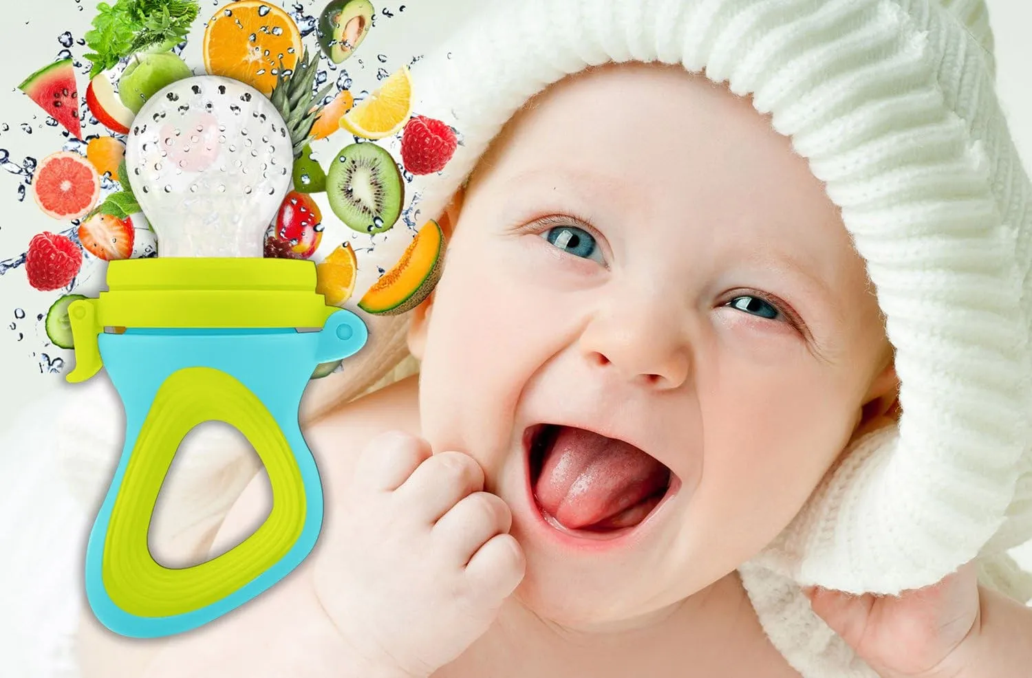 Cuillère à presser bébé en situation d'utilisation