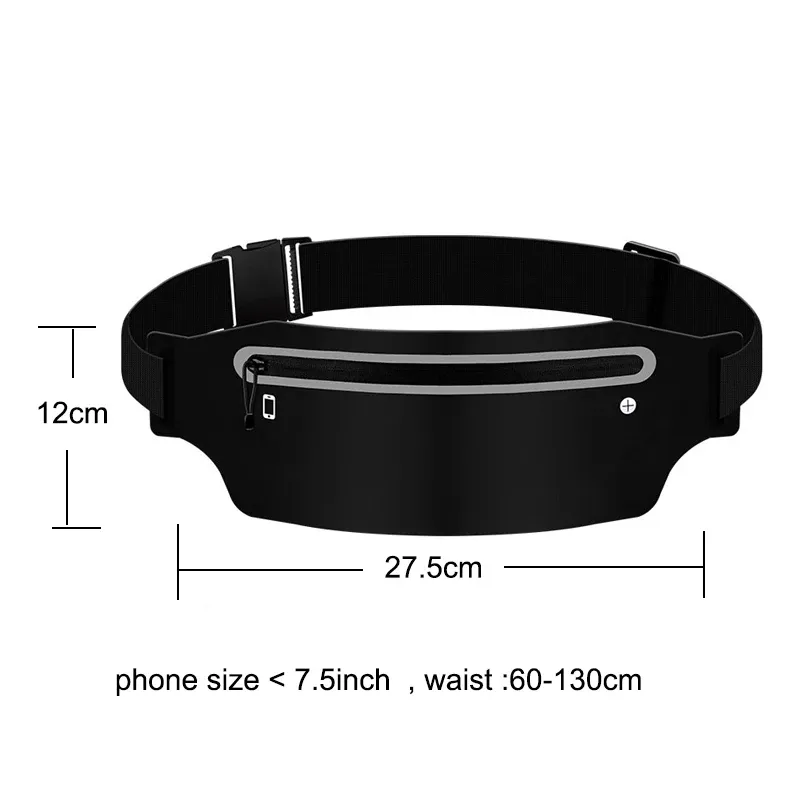 Sac banane de course avec ceinture réglable pour femmes et hommes, pochette étanche pour téléphone 2