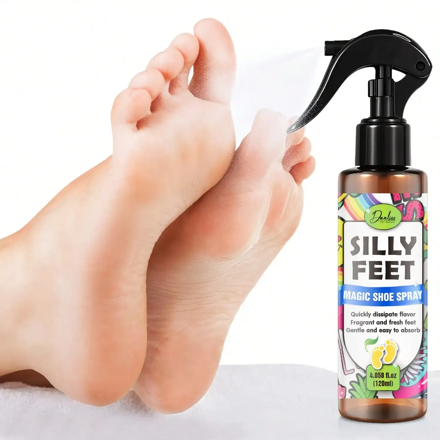 Spray désodorisant pour pieds et chaussures à action rapide aux huiles naturelles
