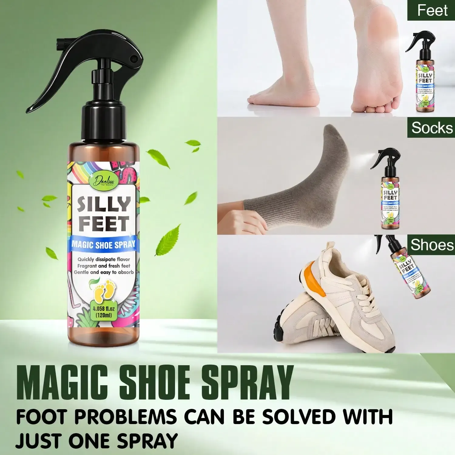 Spray désodorisant pour pieds et chaussures à action rapide aux huiles naturelles 4