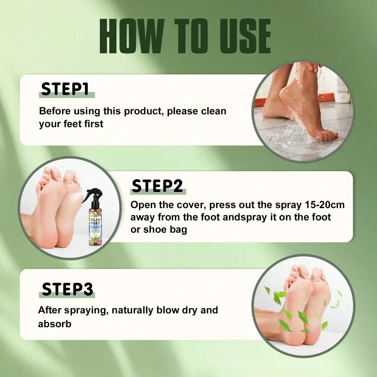 Spray désodorisant pour pieds et chaussures à action rapide aux huiles naturelles 5