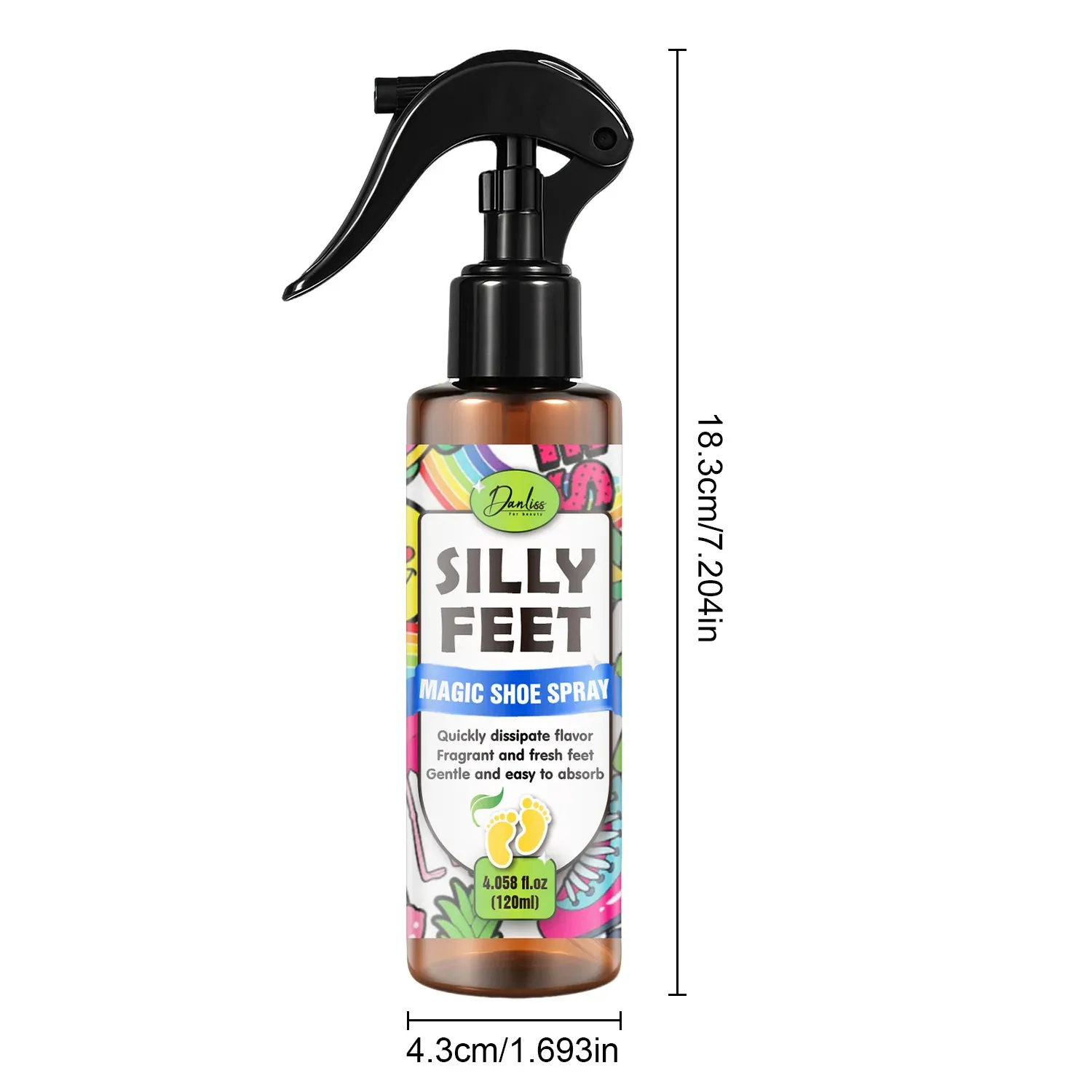 Spray désodorisant pour pieds et chaussures, présentation finale
