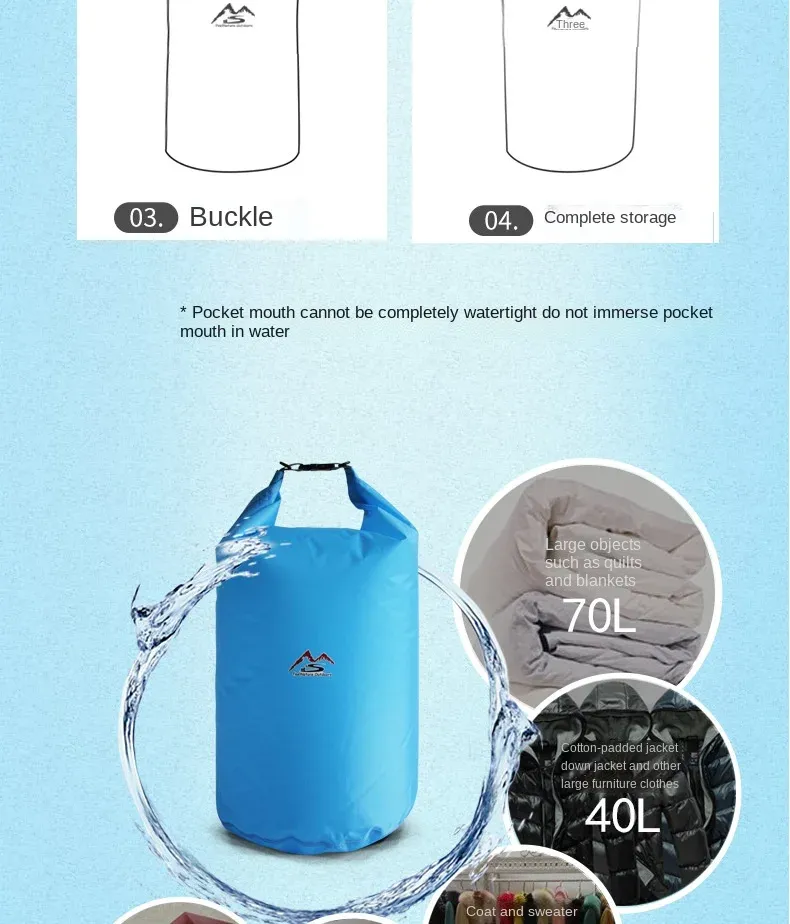 Sac étanche flottant, vue d'ensemble