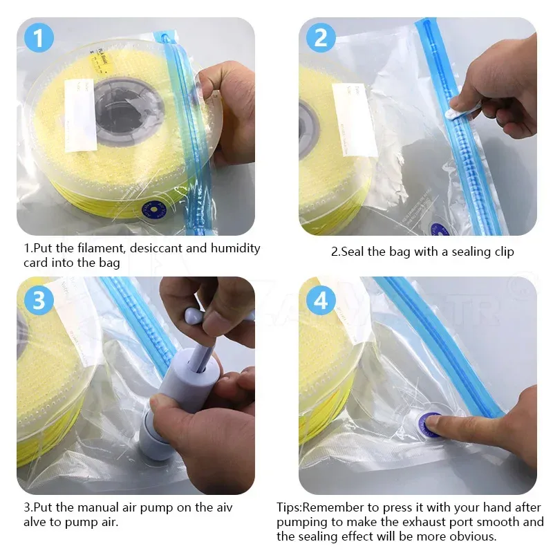 Sac de rangement sous vide pour filament d'imprimante 3D (PLA, ABS, PETG), étanche à l'humidité 3