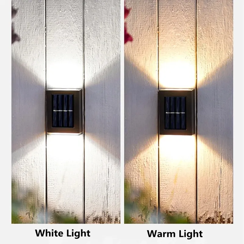 Détail de l'applique solaire LED sur mur extérieur