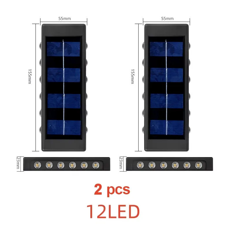 Applique murale solaire LED à détecteur de mouvement, étanche, pour extérieur et jardin 12