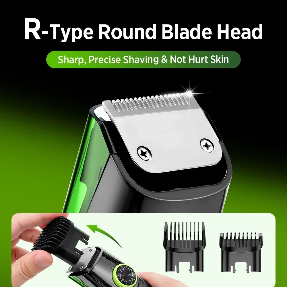 Tondeuse à cheveux sous vide pour hommes, tondeuse à barbe rechargeable avec écran LCD, kit de coupe de cheveux autonome, tondeuse sans fil pour barbier, étanche IPX6, 20 longueurs, cadeau. 2