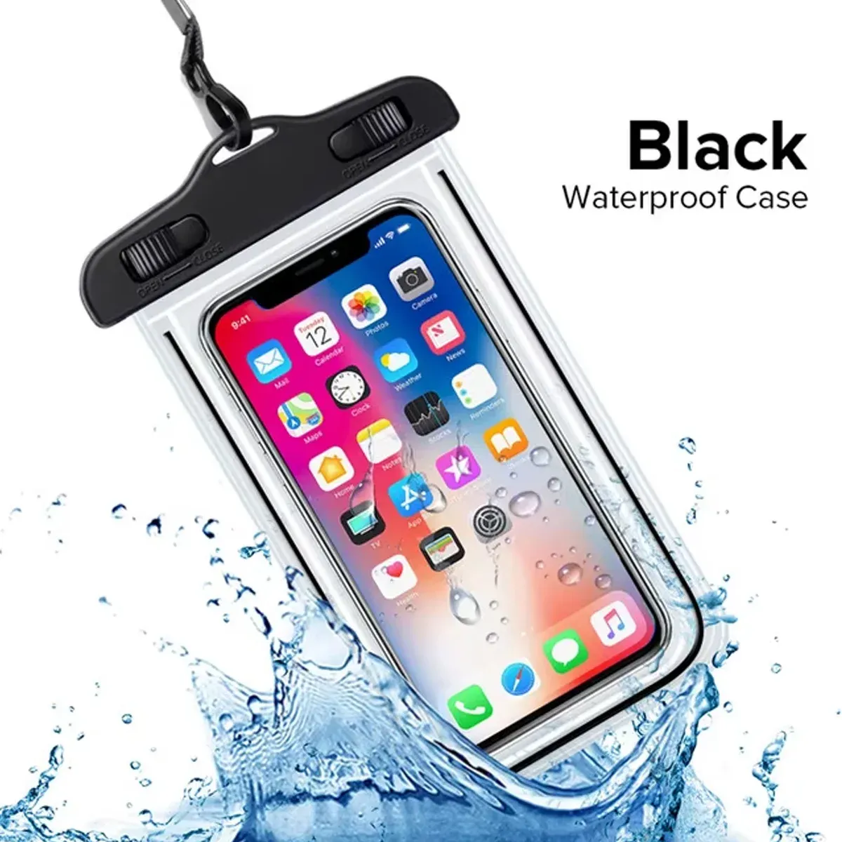 Pochette de téléphone étanche transparente à suspendre au cou, étui tactile pour la plage et la natation, pochette de rangement pour téléphone (lot de 10 ou 1 pièce) 7