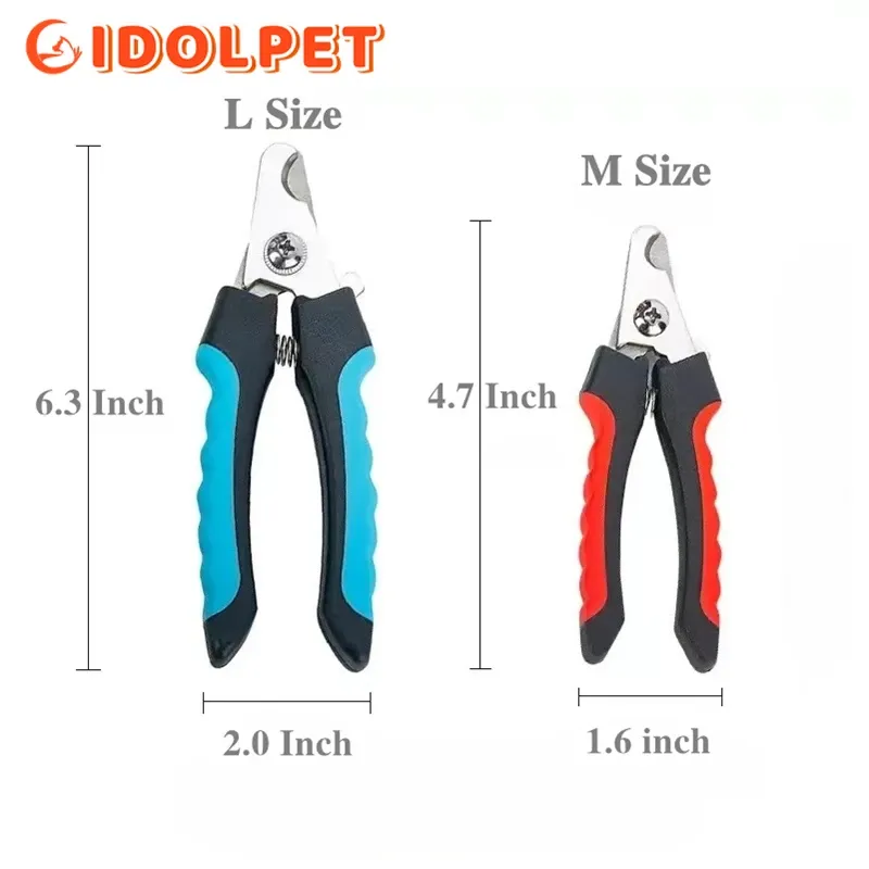 Coupe-ongles professionnel pour animaux de compagnie avec protection de sécurité, pince en acier inoxydable pour chats et chiens, pour le soin des griffes, accessoire de toilettage, taille adaptée 5