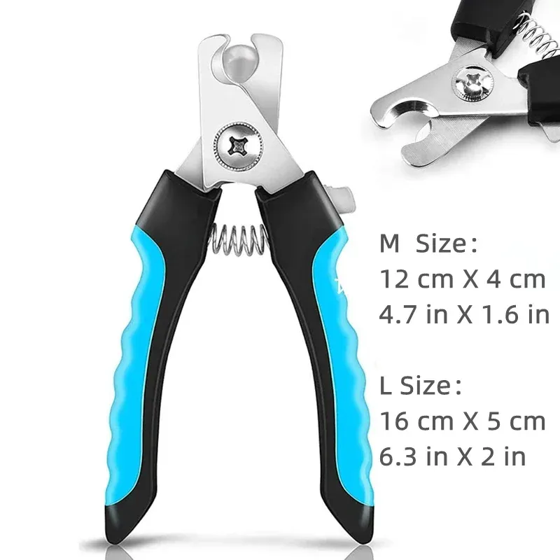 Coupe-ongles professionnel pour animaux de compagnie avec protection de sécurité, pince en acier inoxydable pour chats et chiens, pour le soin des griffes, accessoire de toilettage, taille adaptée 8