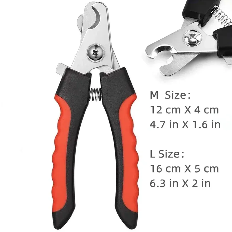 Coupe-ongles professionnel pour animaux de compagnie avec protection de sécurité, pince en acier inoxydable pour chats et chiens, pour le soin des griffes, accessoire de toilettage, taille adaptée 7