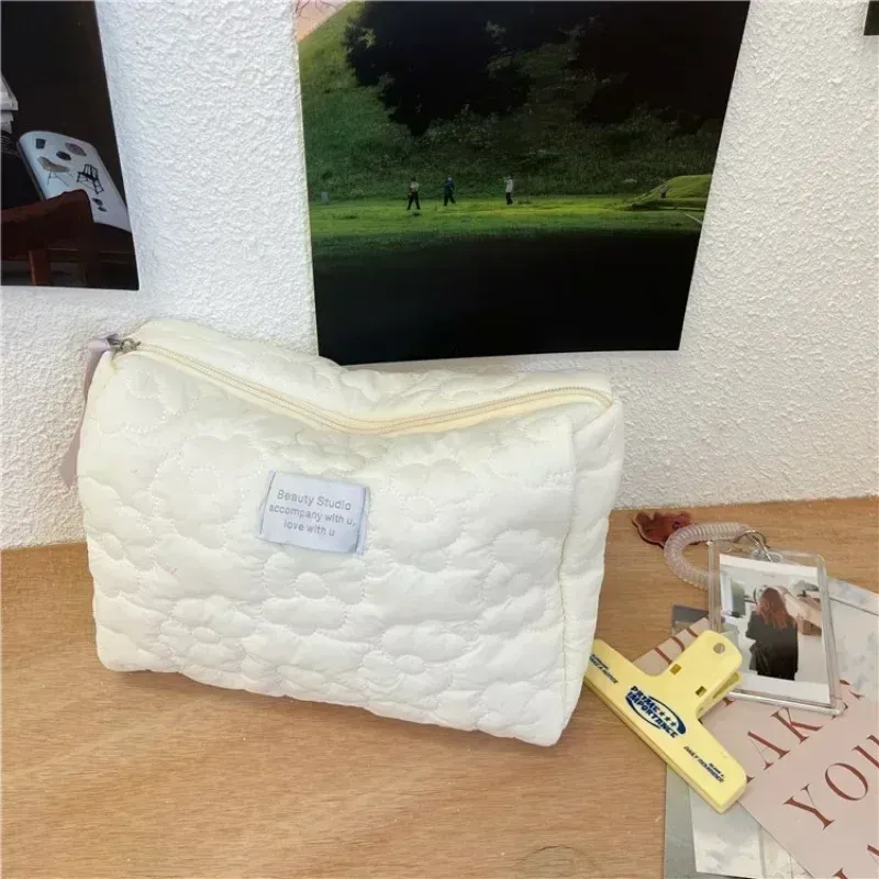Trousse de maquillage à motif floral pour femme, organisateur de cosmétiques et trousse de toilette de voyage à fermeture éclair 5