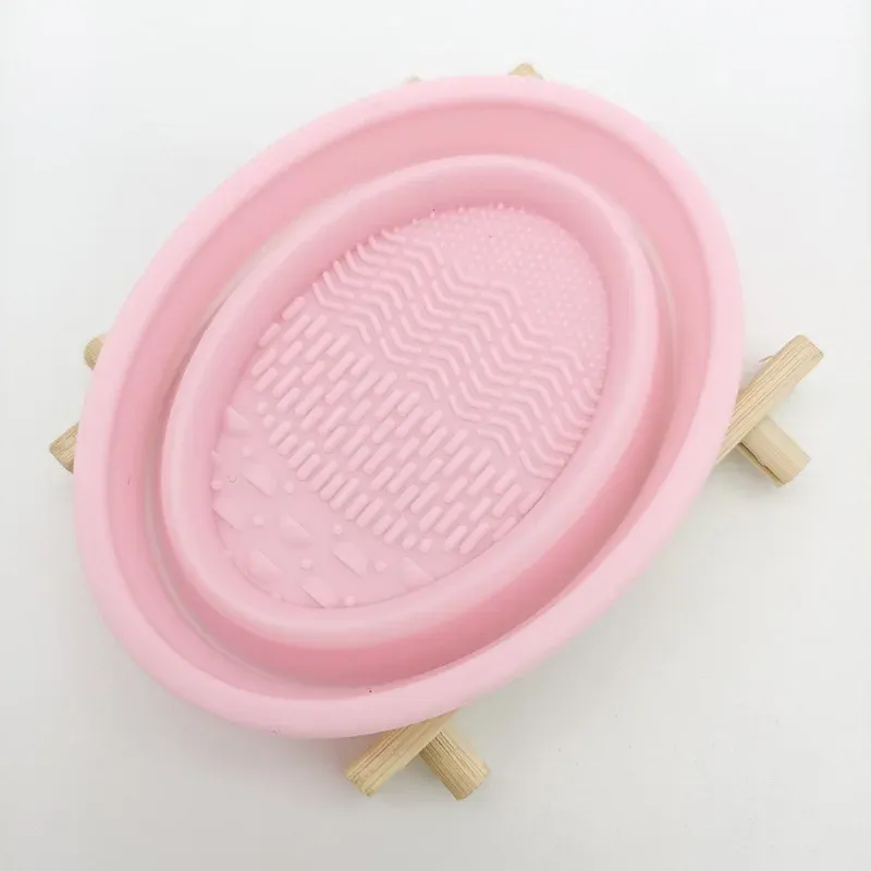 Nettoyeur de pinceaux de maquillage pliable en silicone souple 7