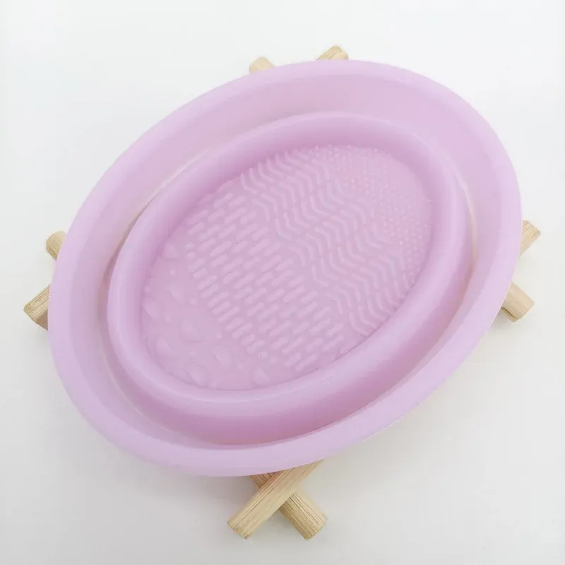 Nettoyeur de pinceaux de maquillage pliable en silicone souple 10