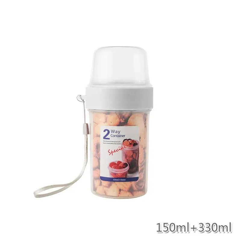 Ensemble de boîtes à déjeuner Bento avec bol pour petit-déjeuner, avoine, céréales et yaourt, comprenant contenant à salade, tasse à sauce avec couvercle, fourchette et joint d'étanchéité 7