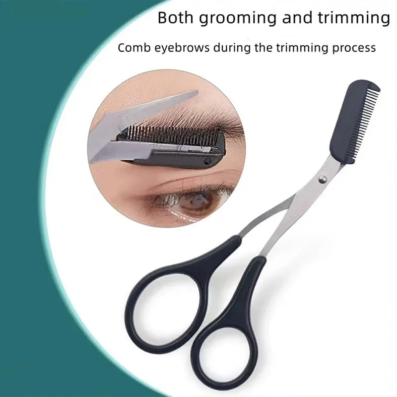 Ciseaux à sourcils avec peigne, outil d'épilation pour cils et visage, mise en forme des sourcils, rasoir à sourcils, accessoire de maquillage cosmétique 6