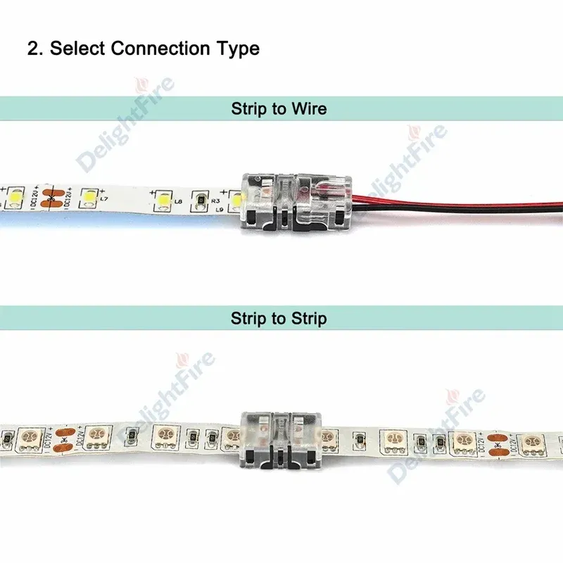 Connecteur LED sans soudure 2 à 6 broches pour bande LED RGB, RGBW, SMD 5050 et WS2812B 3