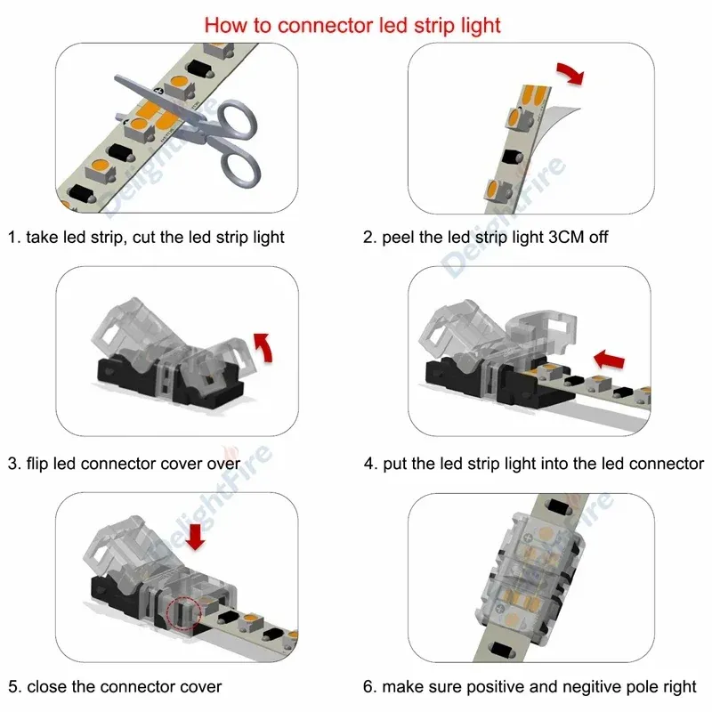 Connecteur LED sans soudure 2 à 6 broches pour bande LED RGB, RGBW, SMD 5050 et WS2812B 4