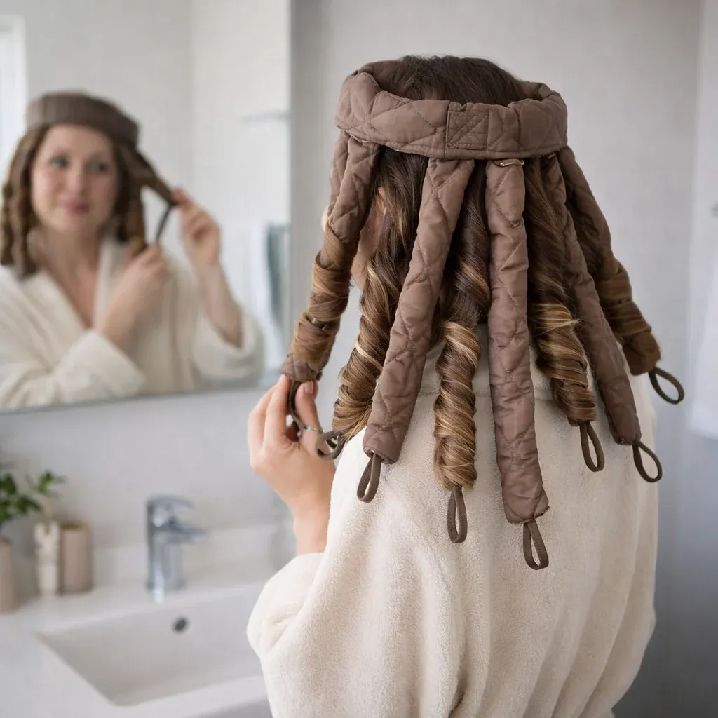 Bigoudis sans chaleur souples et amovibles pour la nuit, outils de coiffure DIY, bandeau de bouclage doux pour filles - Image 1
