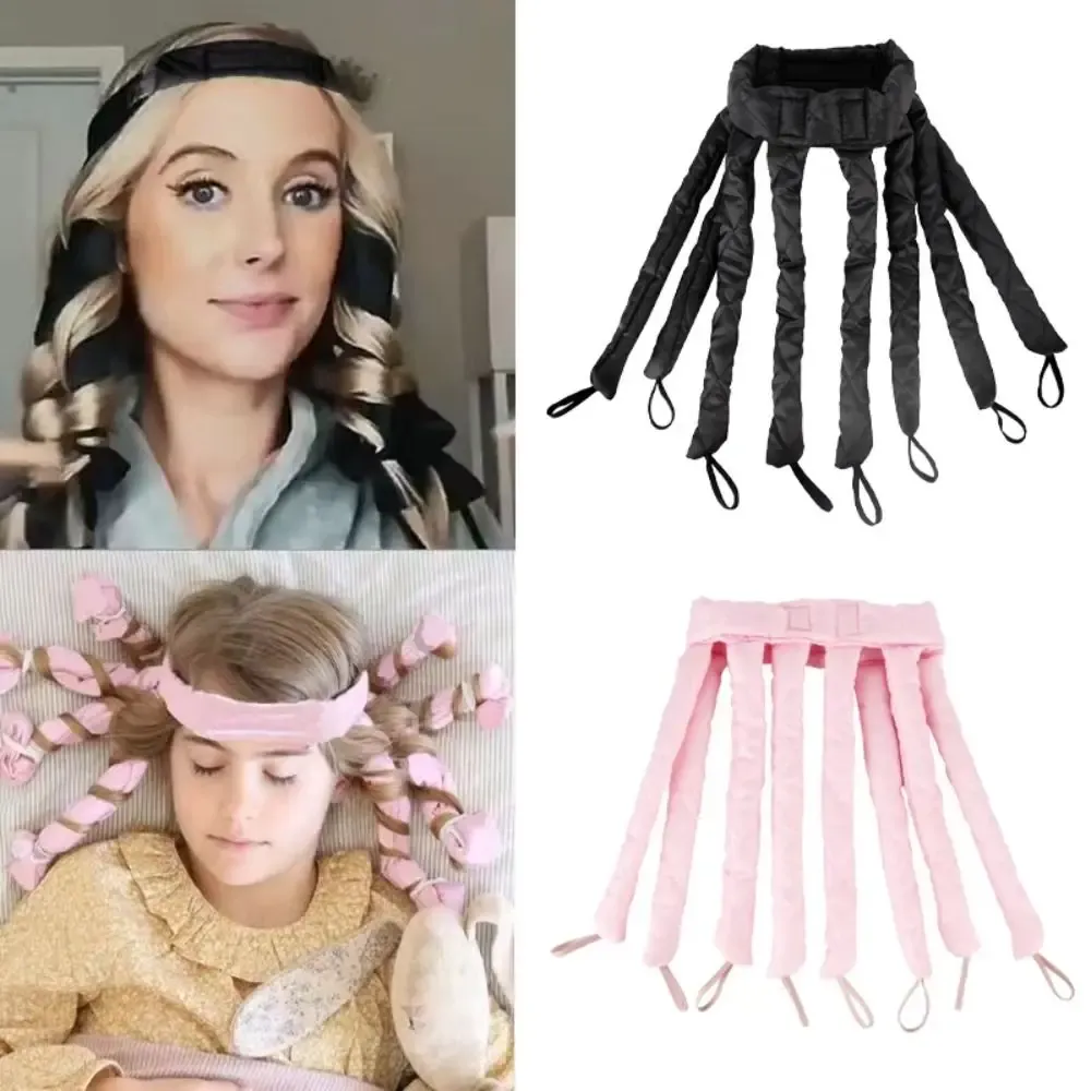 Bigoudis sans chaleur souples et amovibles pour la nuit, outils de coiffure DIY, bandeau de bouclage doux pour filles 6