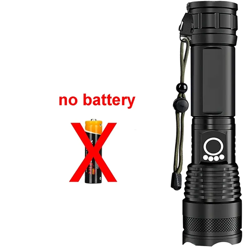 Lampe de poche tactique LED rechargeable en alliage d'aluminium à zoom télescopique pour le camping et la pêche 8