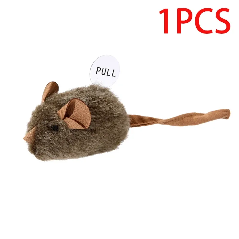 Jouet interactif en peluche pour chat, souris couineuse imitation, résistant aux morsures, pour chaton 9