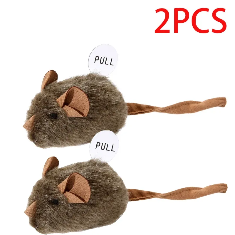 Jouet interactif en peluche pour chat, souris couineuse imitation, résistant aux morsures, pour chaton 10