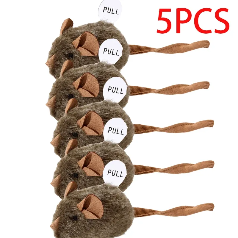 Jouet interactif en peluche pour chat, souris couineuse imitation, résistant aux morsures, pour chaton 11