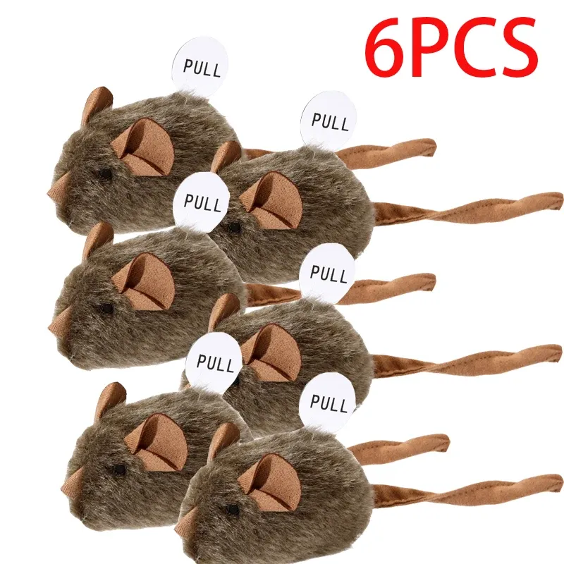 Jouet interactif en peluche pour chat, souris couineuse imitation, résistant aux morsures, pour chaton 12